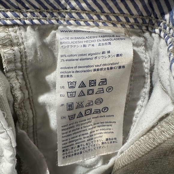 3 for $45_ Tommy Hilfiger Slim Fit Beige pants 98% cotton, adjustable waist - Picture 11 of 11